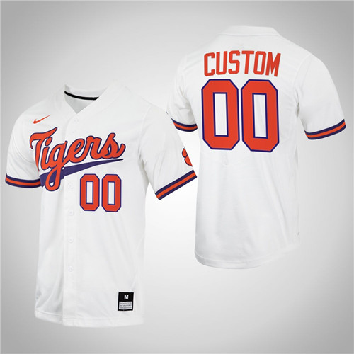 Clemson Tigers Custom College Baseball Jersey White