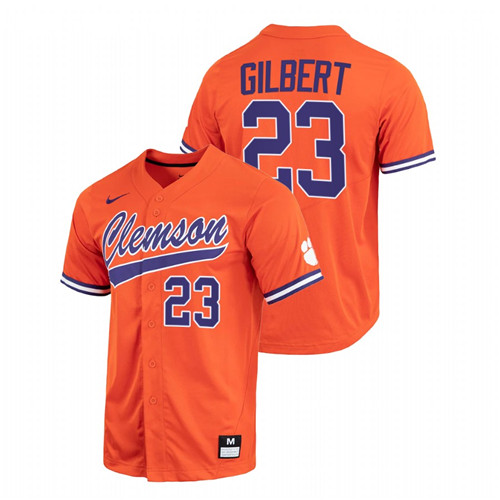 Clemson Tigers Geoffrey Gilbert Men Orange College Baseball Full-Button Jersey