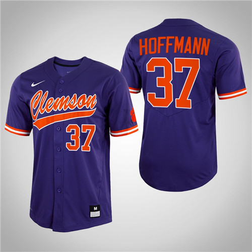 Clemson Tigers Nick Hoffmann Full-Button College Baseball Jersey Purple