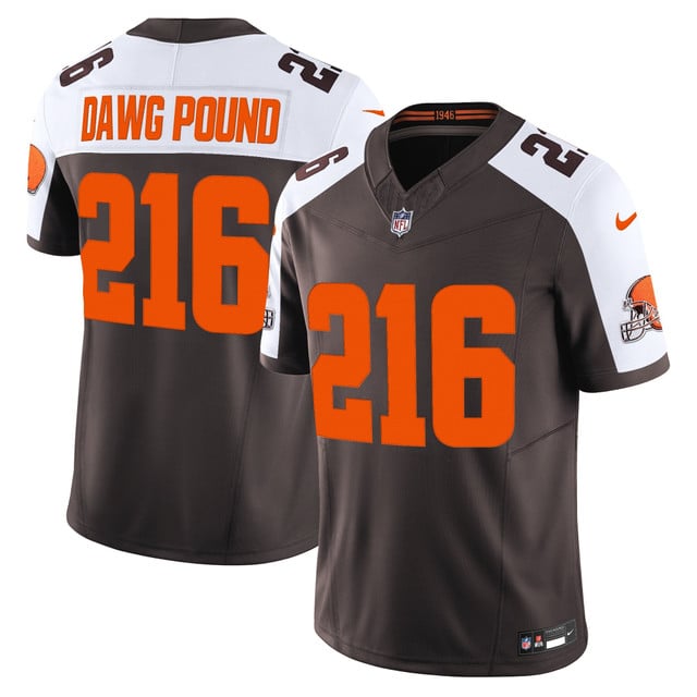 Cleveland Browns 'Alpha Dawg Edition' Vapor Limited Jersey brown white #216 Dawg Pound
