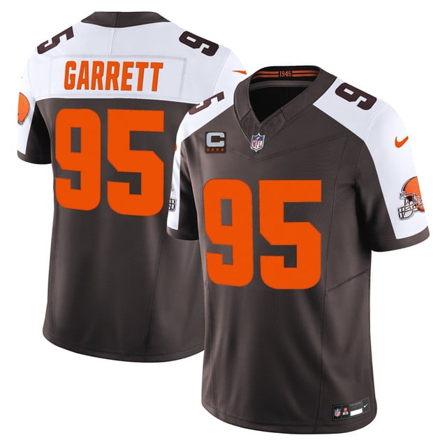 Cleveland Browns 'Alpha Dawg Edition' Vapor Limited Jersey brown white #95 Myles Garrett
