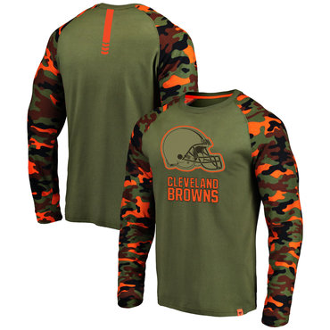 Cleveland Browns Heathered Gray Camo NFL Pro Line By Fanatics Branded Long Sleeve T-Shirt