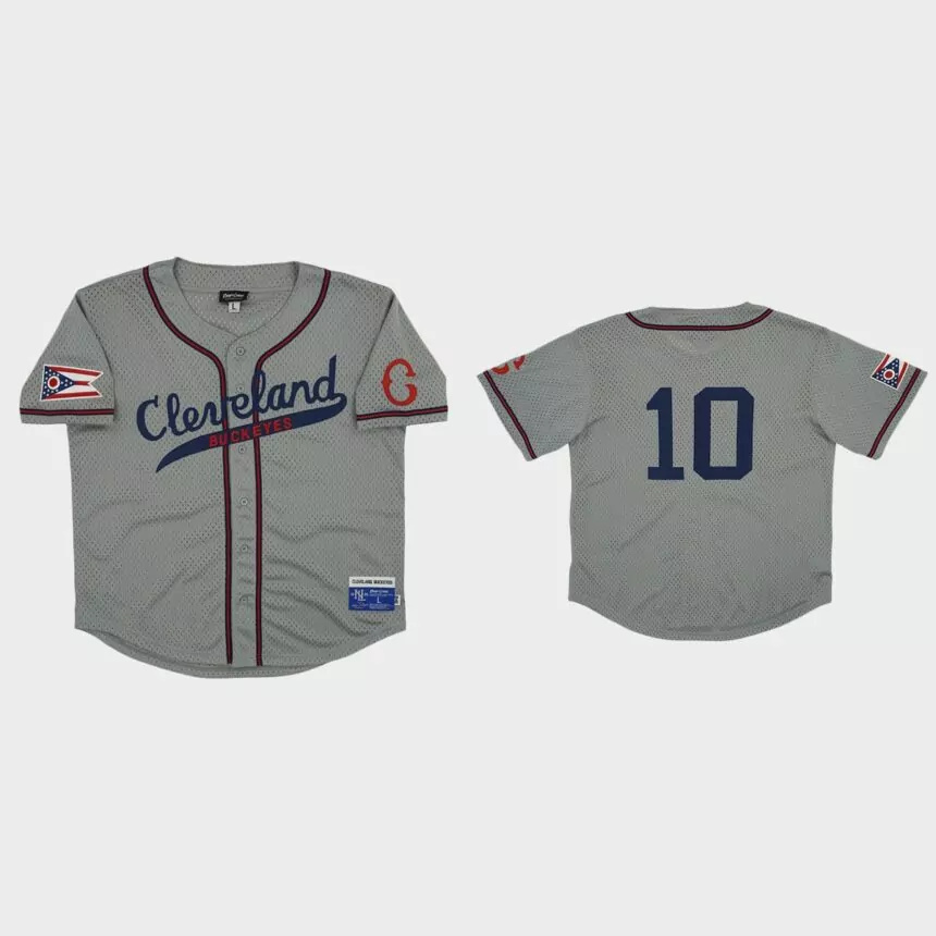 Cleveland Buckeyes #10 Rings & Crwns Mesh Replica Jersey – Gray.jpg