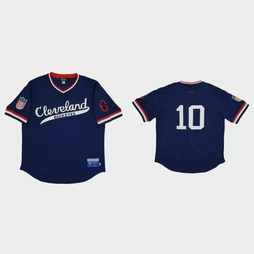 Cleveland Buckeyes #10 Rings & Crwns Mesh Replica Jersey – Navy.jpg