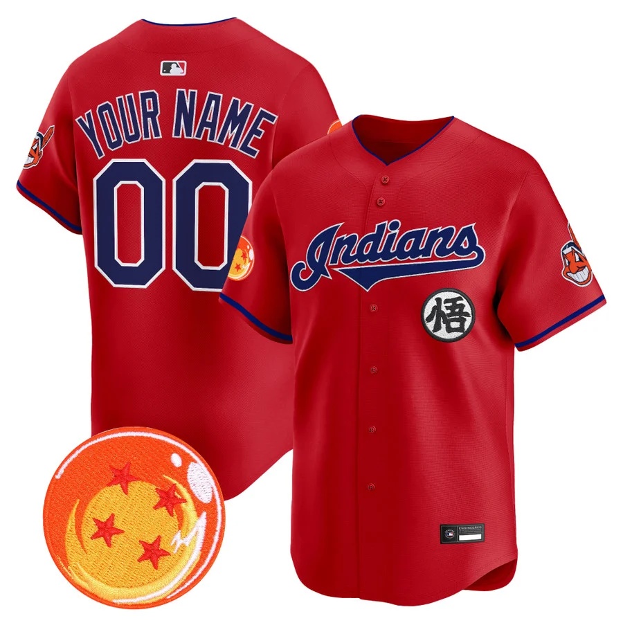 Cleveland Indians x Dragon Ball Vapor Premier Limited Custom Jersey red