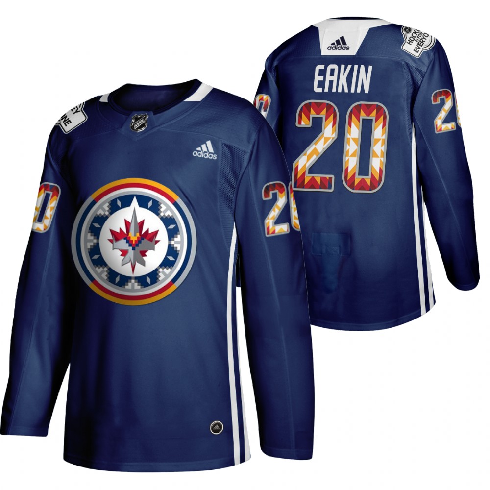 Cody Eakin Jets 2020 WASAC Night Indigenous Heritage Navy Jersey
