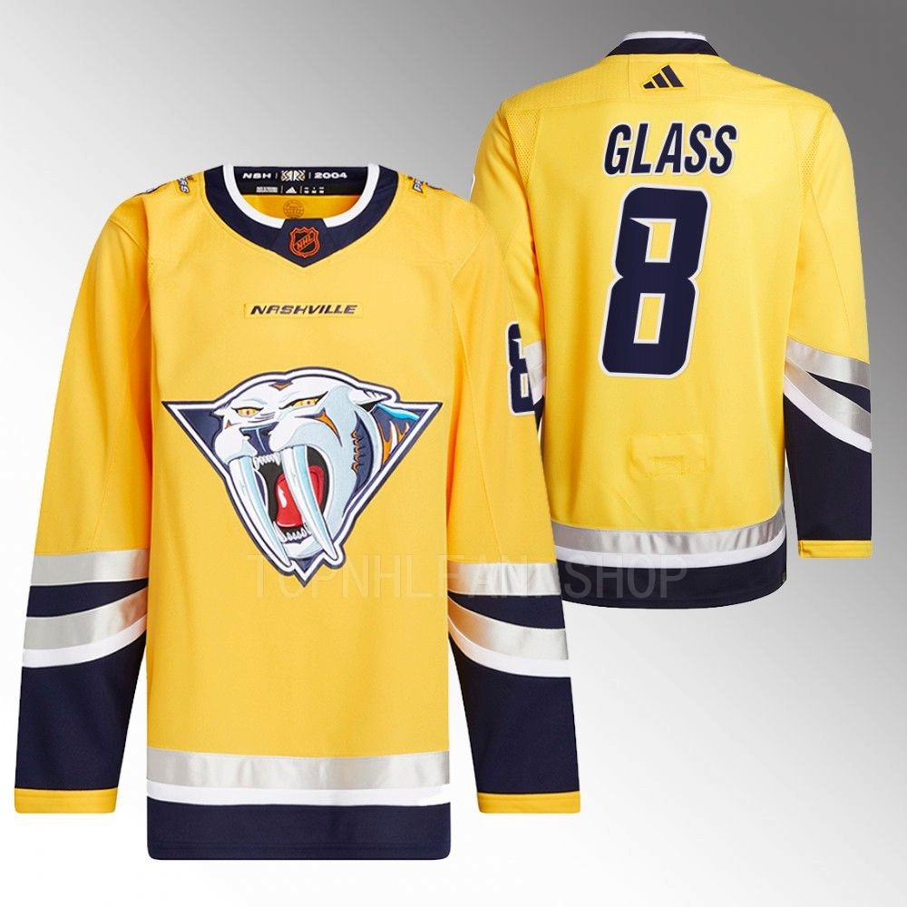 Cody Glass 2022 Nashville Predators Yellow Reverse Retro 2.0 Authentic Primegreen Jersey