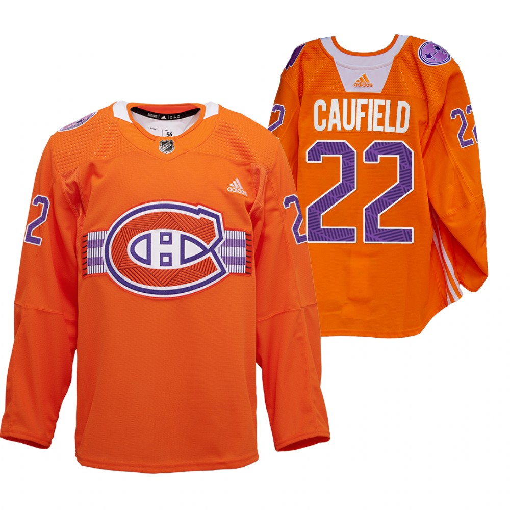 Cole Caufield Les Canadiens Indigenous Celebration Night Jersey Orange Warmup