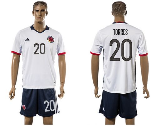 Colombia #23 Sanchez Away Soccer Country Jersey