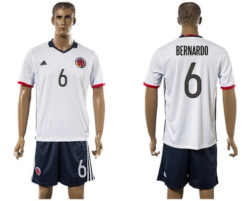 Colombia #6 Sanchez Away Soccer Country Jersey