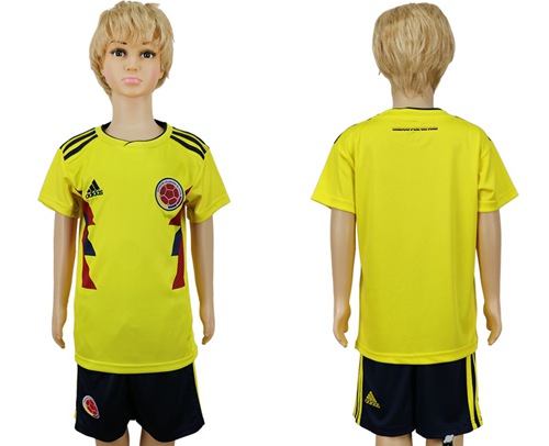 Colombia Blank Home Kid Soccer Country Jersey