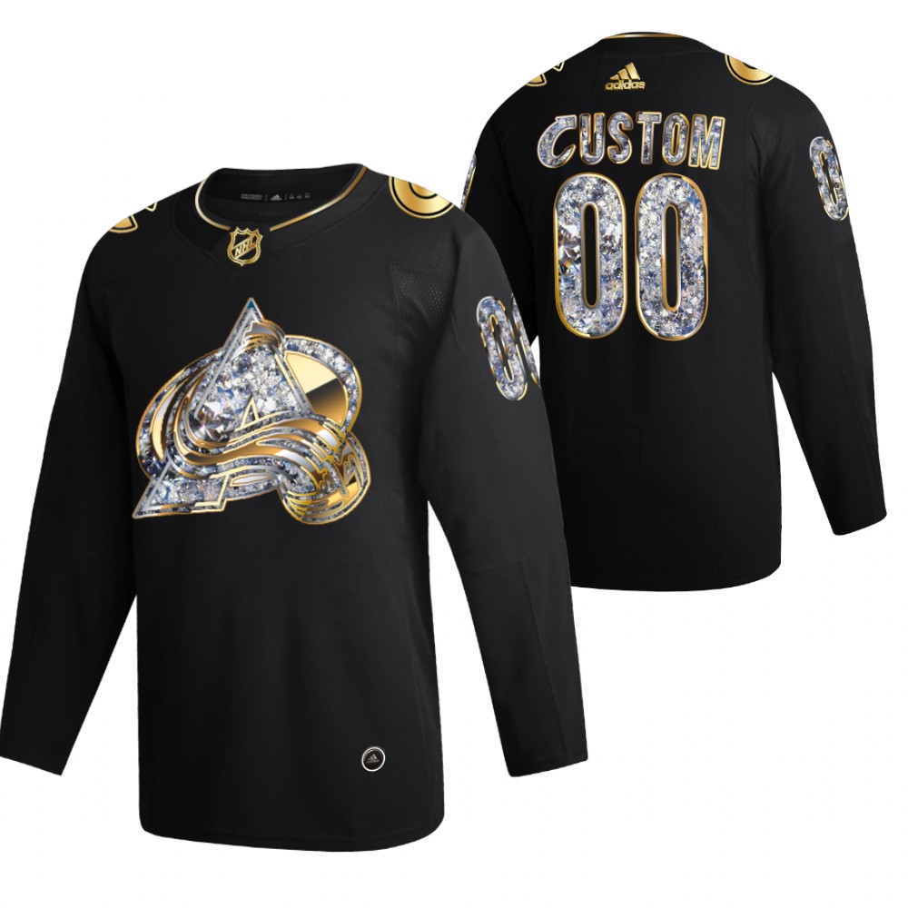 Colorado Avalanche Custom Black 2022 Stanley Cup Playoffs Diamond Edition Jersey