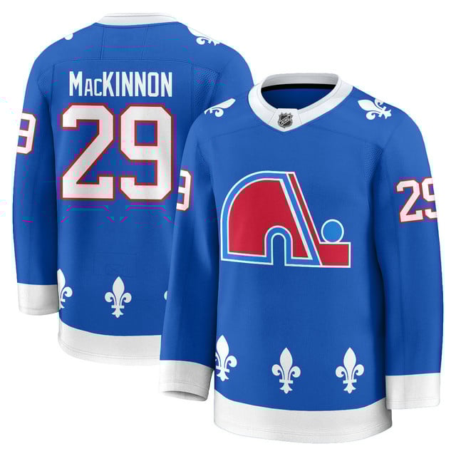 Colorado Avalanche Honour Quebec Nordiques Throwback Jerseys #29 Nathan MacKinnon