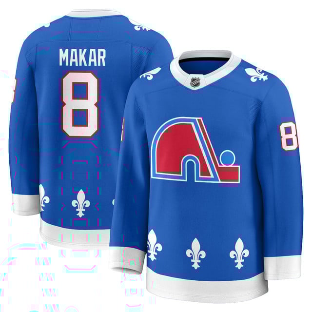 Colorado Avalanche Honour Quebec Nordiques Throwback Jerseys #8 Cale Maker