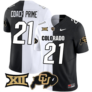Colorado Buffaloes Vapor Limited Football Jersey V2 - Big 12 XII Patch - All Stitched STRIPEOUT #21 COACH PRIME