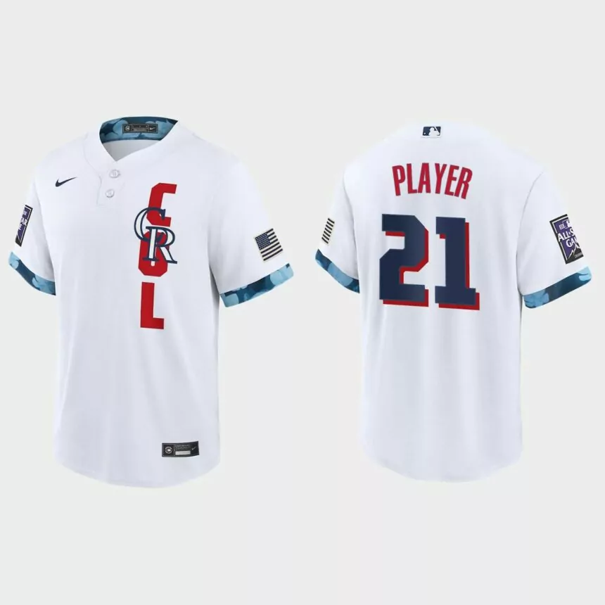 Colorado Rockies Custom 2021 MLB All-Star Game Replica Jersey – White