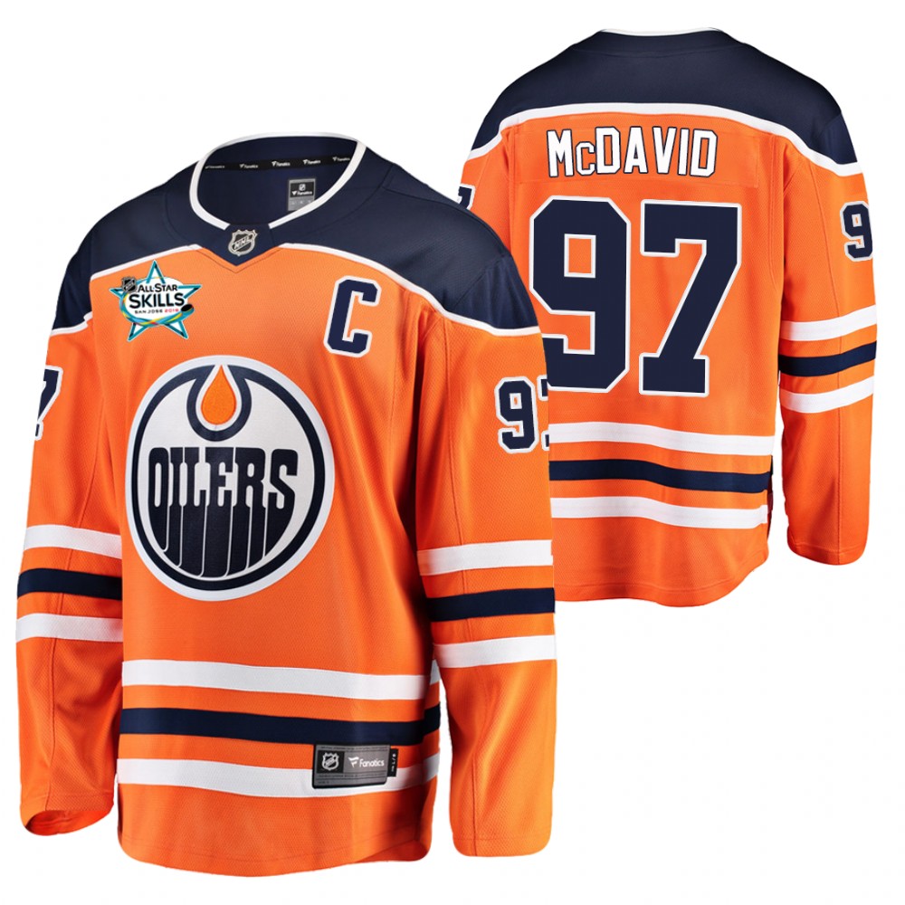 Connor McDavid All-Star Skills Orange Oilers #97 Jersey 100 Points