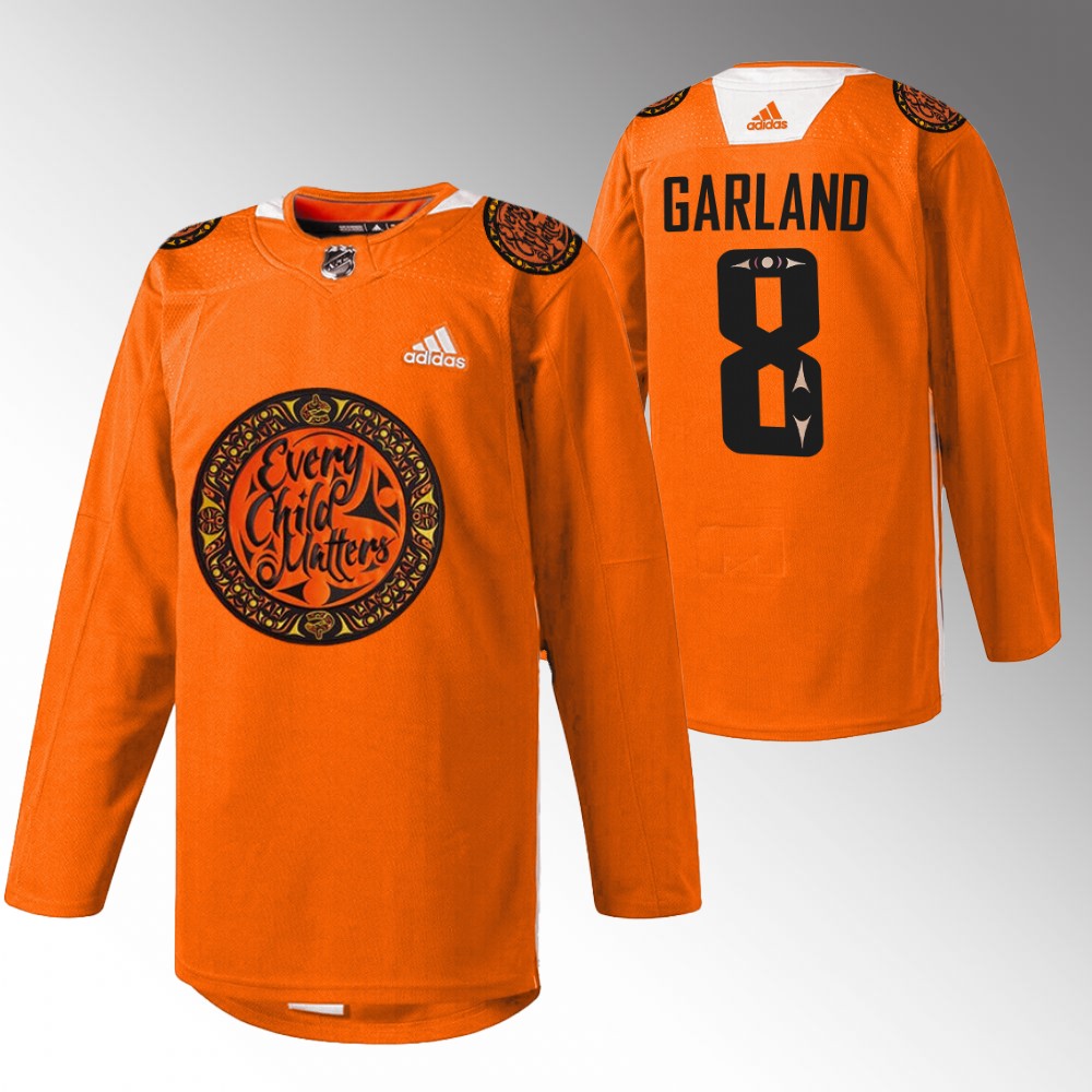 Conor Garland Vancouver Canucks National Day for Truth and Reconciliation Orange 2022 Jersey Warmup