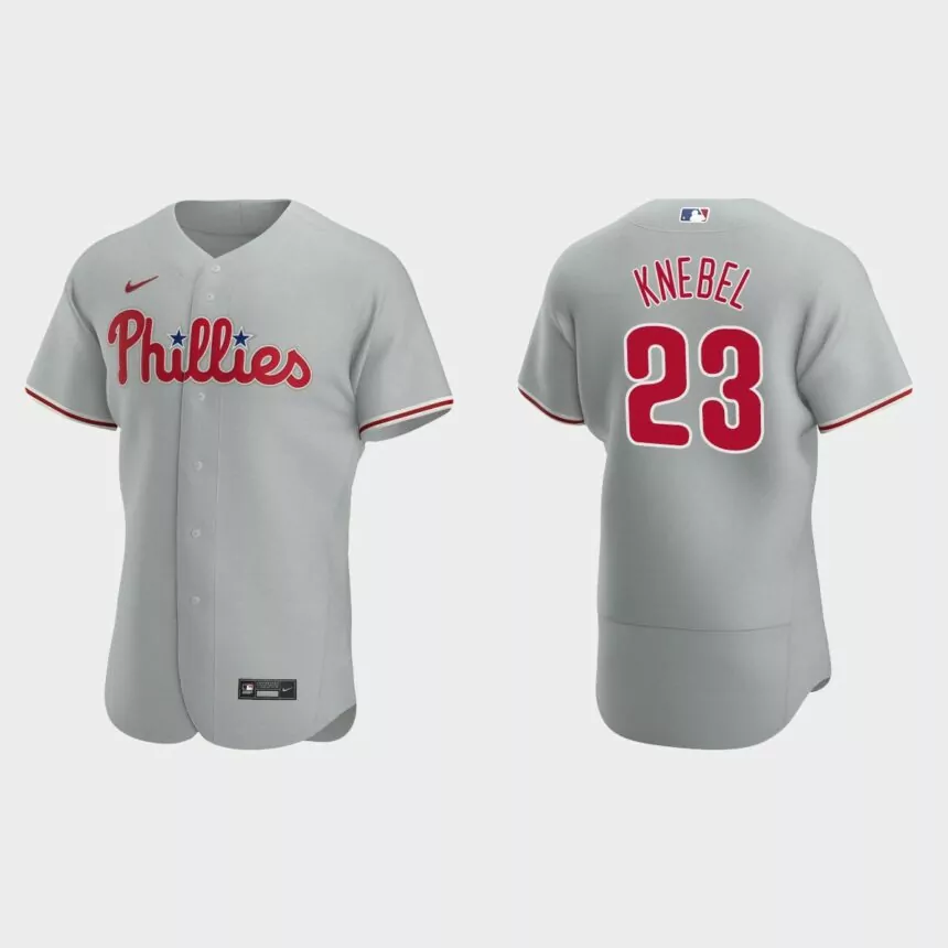 Corey Knebel Philadelphia Phillies Authentic Road Jersey – Gray