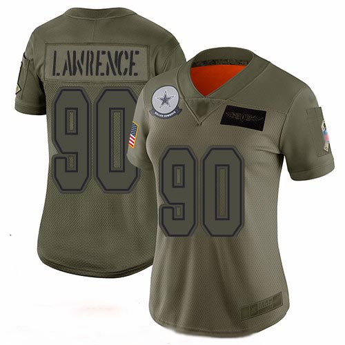 Cowboys #90 Demarcus Lawrence Camo Women's Stitched Football Limited 2019 Salute to Service Jersey