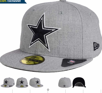 Cowboys Team Logo Gray Fitted Hat LX
