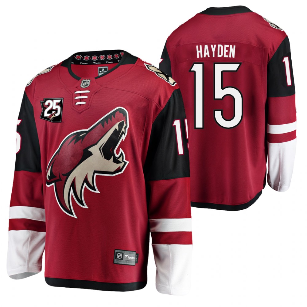 Coyotes #15 John Hayden Red 2020-21 Home 25th Anniversary Jersey
