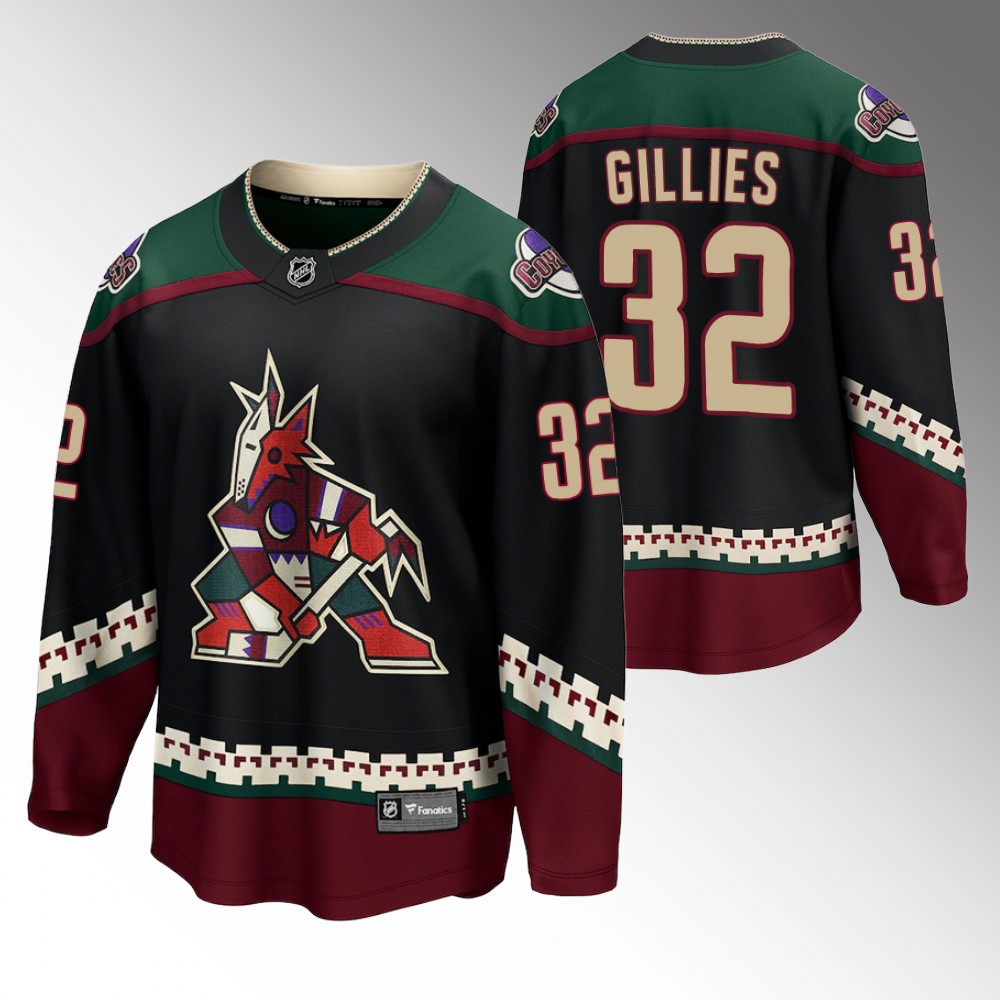 Coyotes #32 Jon Gillies Black 2022 Home Jersey