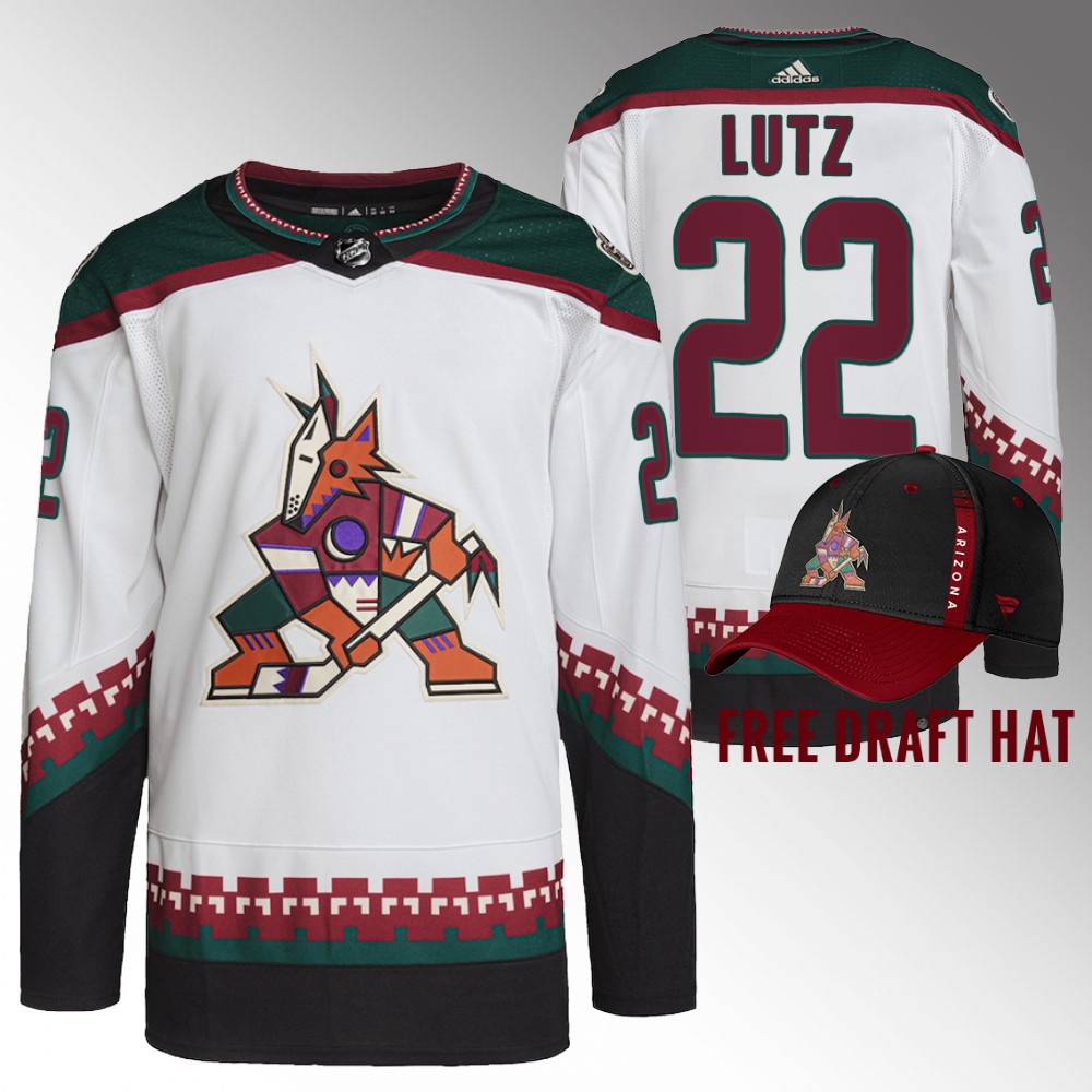 Coyotes 2022 NHL Draft Julian Lutz White Jersey Authentic Primegreen Away