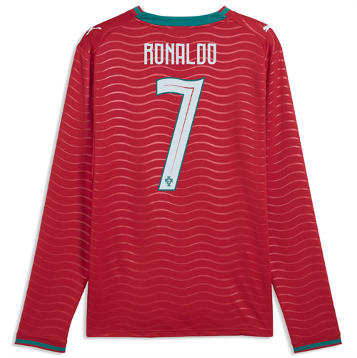 Cristiano Ronaldo Portugal National Team Puma 2026 Home Replica Long Sleeve Jersey 2