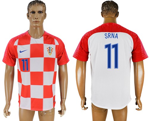Croatia #11 Srna Home Soccer Country Jersey