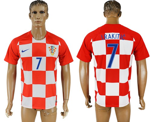 Croatia #7 I.Rakitic Home Soccer Country Jersey