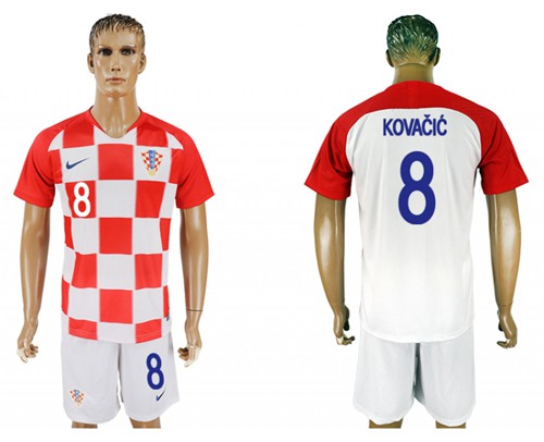 Croatia #8 Kovacic Home Soccer Country Jersey