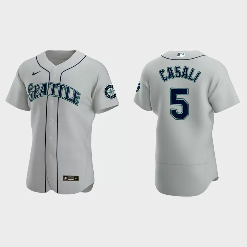 Curt Casali Seattle Mariners Authentic Jersey – Gray