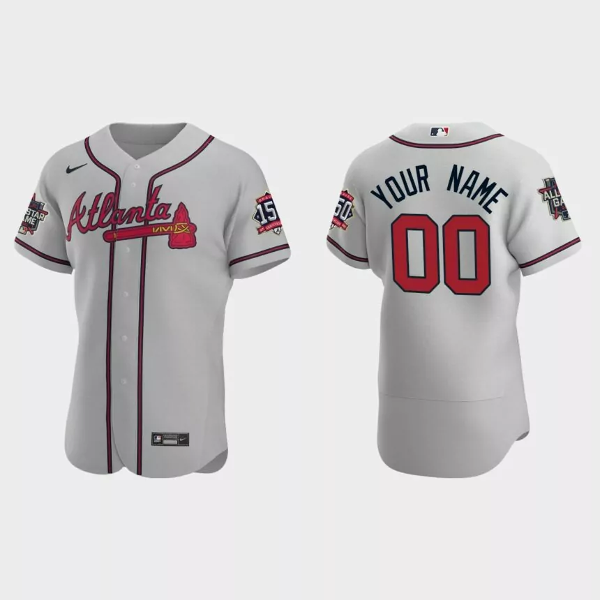 Custom #00 Atlanta Braves Authentic Team 2021 MLB All-Star Jersey – Navy