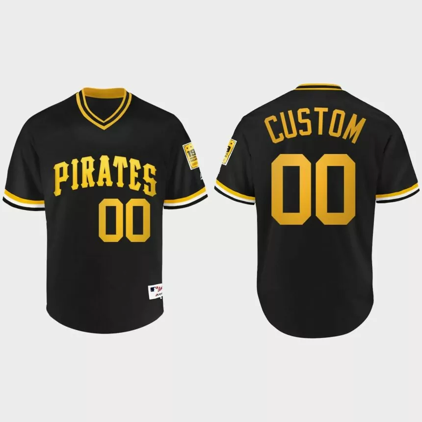 Custom #00 Pittsburgh Pirates Turn Back the Clock 1979 Jersey – Black