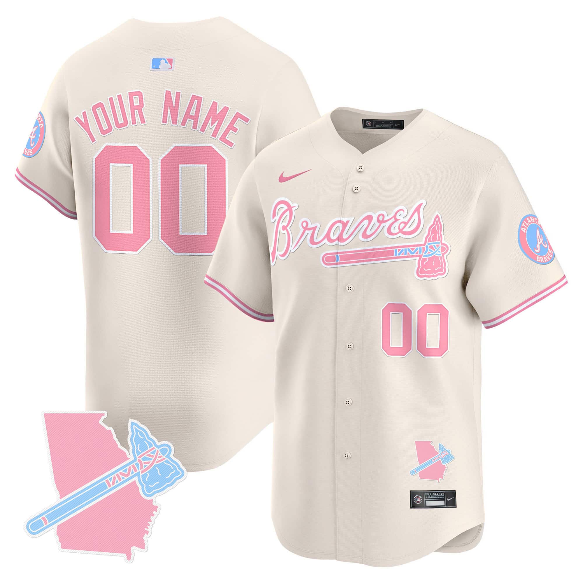 Custom  Atlanta Braves Bubblegum Pink Vapor Premier Limited baseball  Jersey – All Stitched Cream