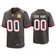 Custom 2021 Tampa Bay Buccaneers #00 Pewter Super Bowl LIV Champions Pewter Game Jersey