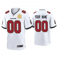 Custom 2021 Tampa Bay Buccaneers #00 White Super Bowl LIV Champions White Game Jersey