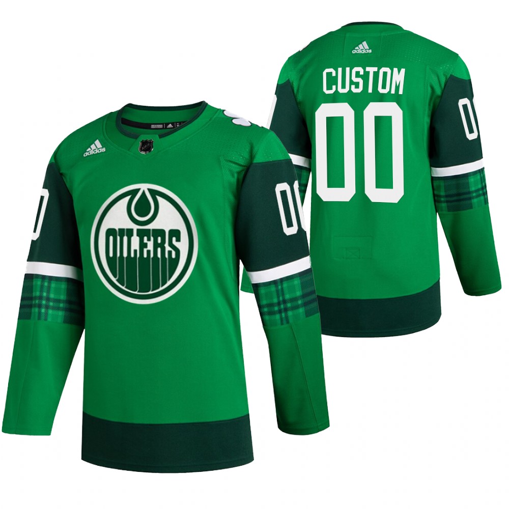 Custom 2022 St. Patrick Oilers Green #00 Jersey