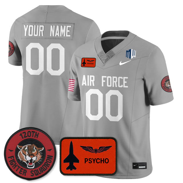 Custom Air Force Football 2025 Honor F-16 Jersey 120th fighter