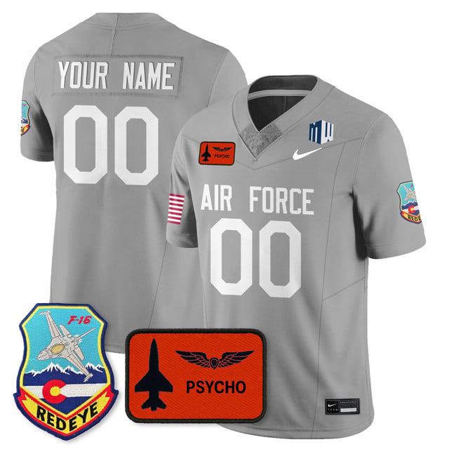 Custom Air Force Football 2025 Honor F-16 Jersey 140th wing