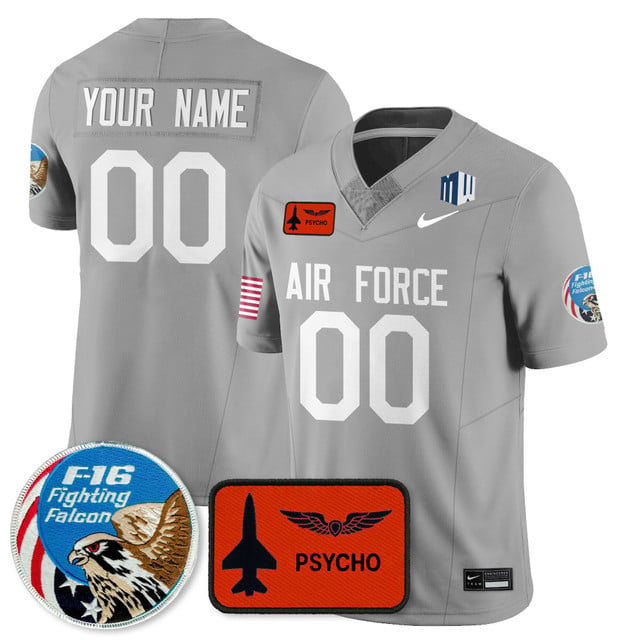 Custom Air Force Football 2025 Honor F-16 Jersey honor f-16