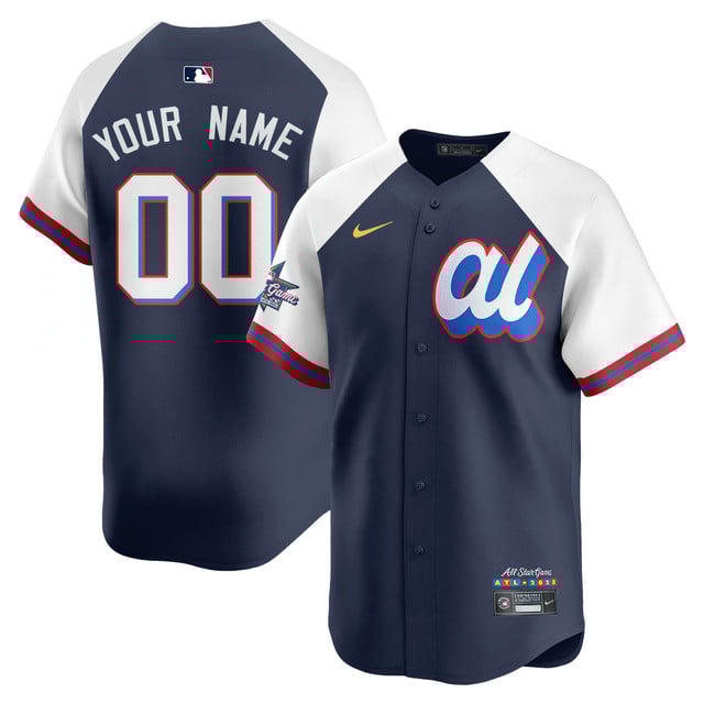 Custom American League 2025 MLB All-Star Jersey NAVY ALTERNATE