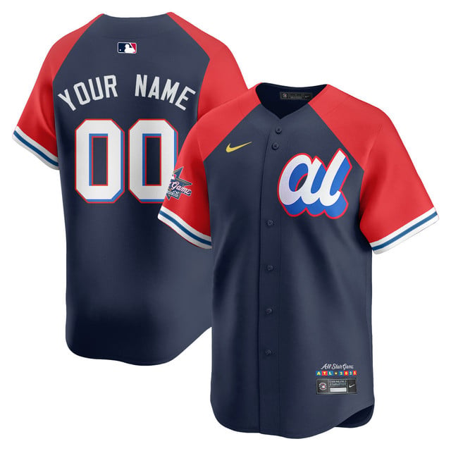 Custom American League 2025 MLB All-Star Jersey NAVY RED