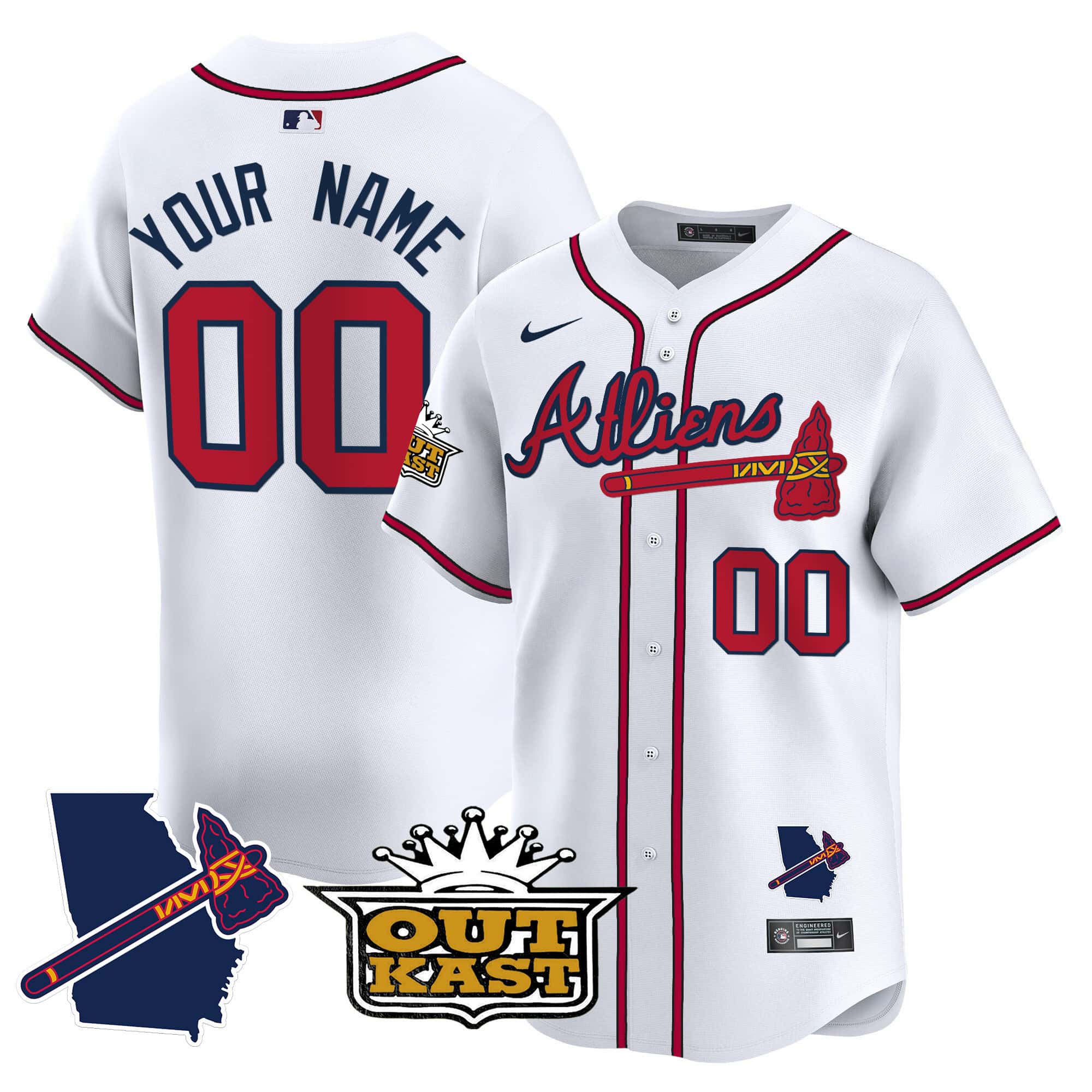 Custom Atlanta Braves Atliens Vapor Premier Limited  baseball  Jersey V2 – All Stitched White