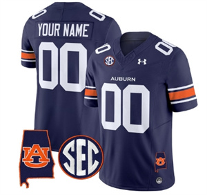 Custom Auburn Tigers 2024 Alabama Patch Vapor Limited Football  Jersey - All Stitched  NAVY