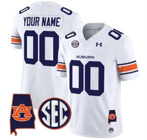 Custom Auburn Tigers 2024 Alabama Patch Vapor Limited Football  Jersey - All Stitched  WHITE