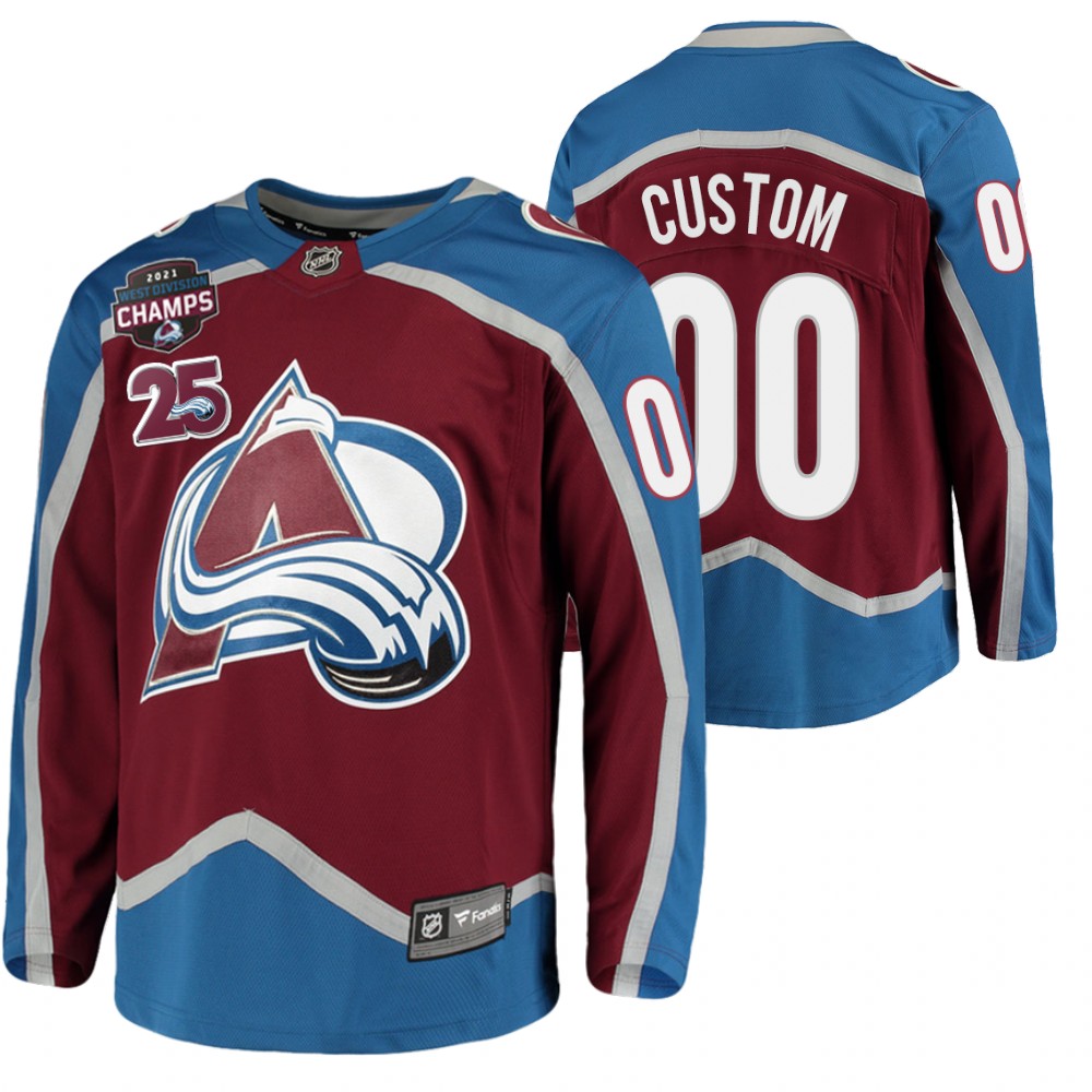 Custom Avalanche 2021 West Division Champions Burgundy Jersey
