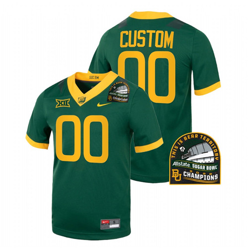 Custom Baylor Bears Green 2022 Sugar Bowl Champions CFP Jersey