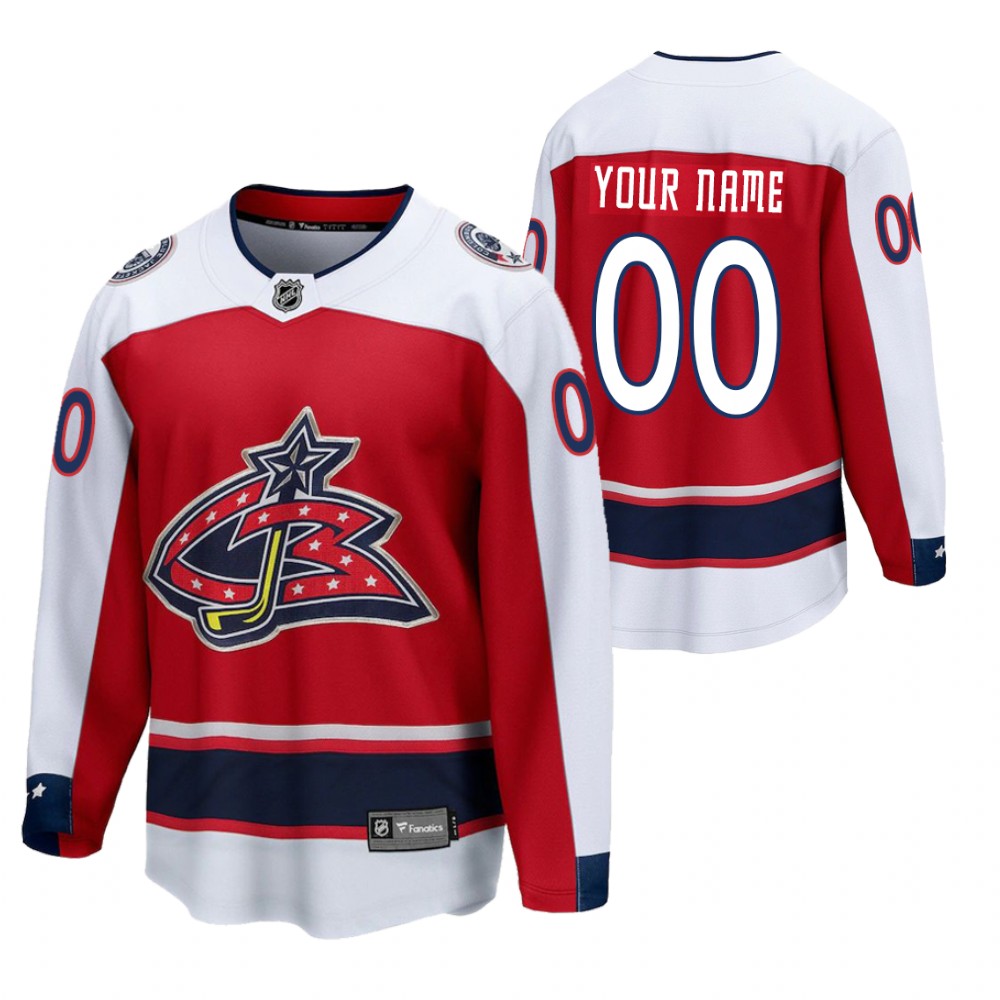 Custom Blue Jackets 2021 Reverse Retro Red Jersey Special Edition
